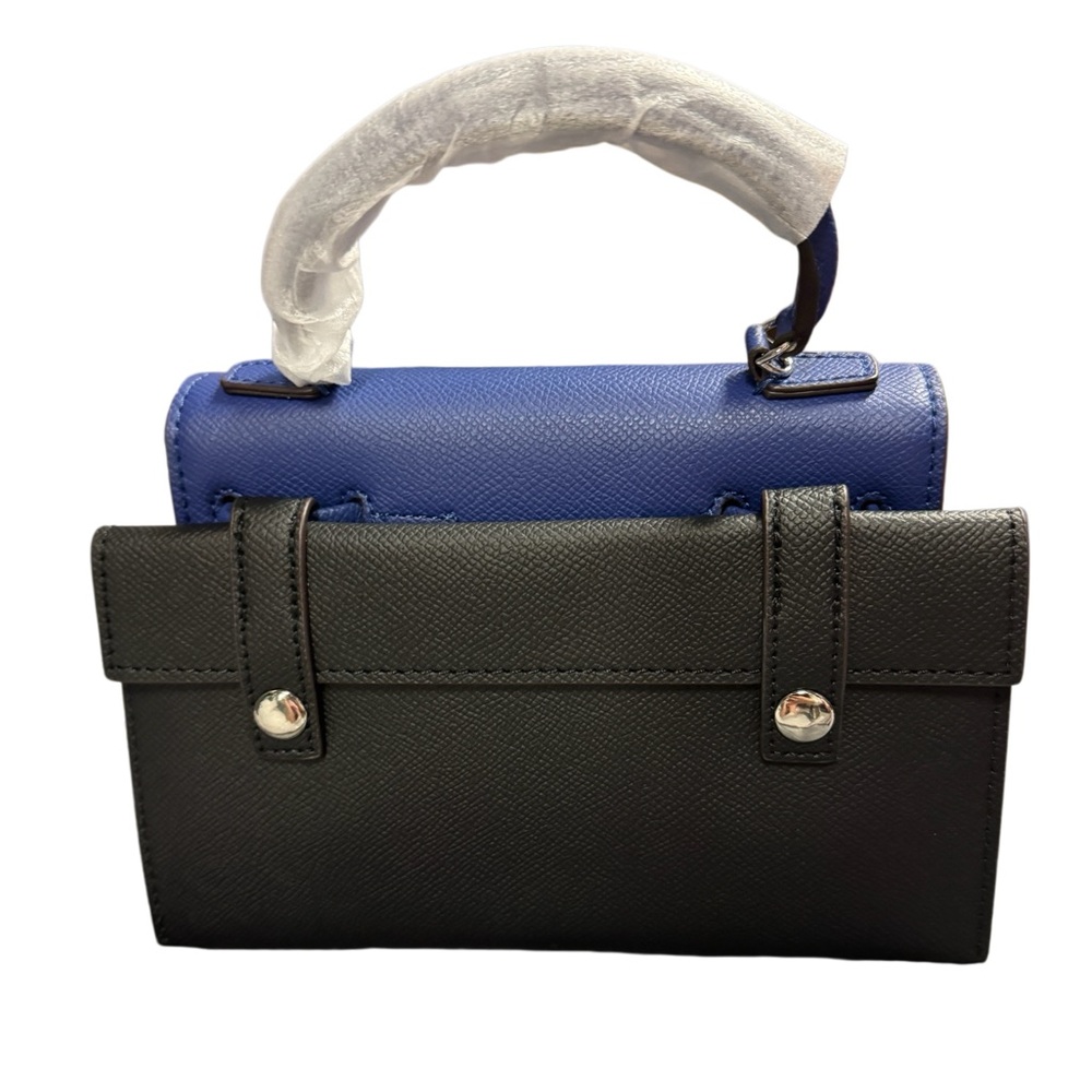 Designer Mosaic Doll Royal Blue Leather Handbag - Picture 2 of 8